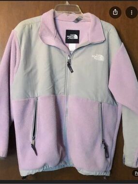 The North Face Lilac and Light Gray Denali Fleece Jacket